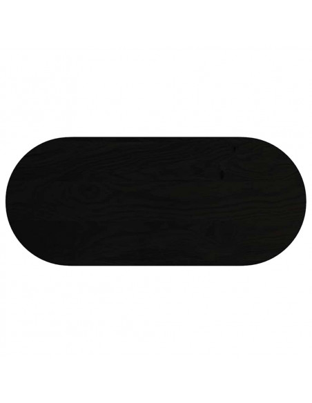 Piano Tavolo Marrone Scuro 140x60x2 cm in Rovere Massello Ovale