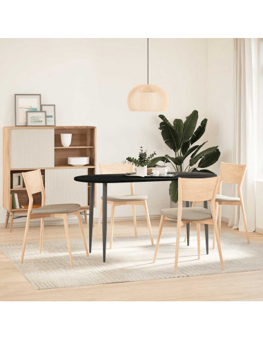 Piano Tavolo Marrone Scuro 140x60x2 cm in Rovere Massello Ovale