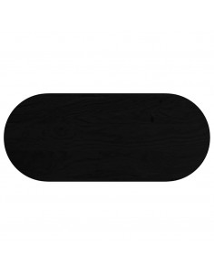 Piano Tavolo Marrone Scuro 140x60x4 cm in Rovere Massello Ovale 2