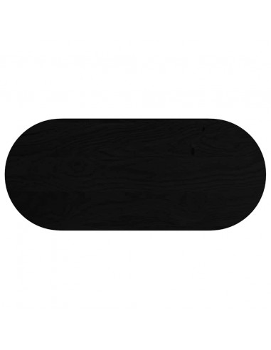 Piano Tavolo Marrone Scuro 140x60x4 cm in Rovere Massello Ovale