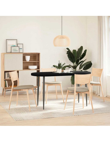 Piano Tavolo Marrone Scuro 140x60x4 cm in Rovere Massello Ovale