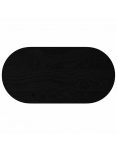 Piano Tavolo Marrone Scuro 80x40x2 cm in Rovere Massello Ovale 2