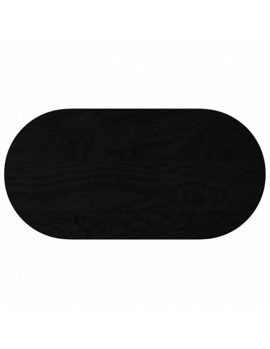 Piano Tavolo Marrone Scuro 80x40x2 cm in Rovere Massello Ovale