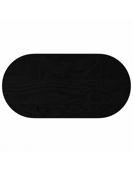Piano Tavolo Marrone Scuro 80x40x2 cm in Rovere Massello Ovale