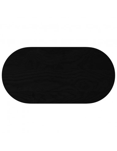 Piano Tavolo Marrone Scuro 80x40x4 cm in Rovere Massello Ovale