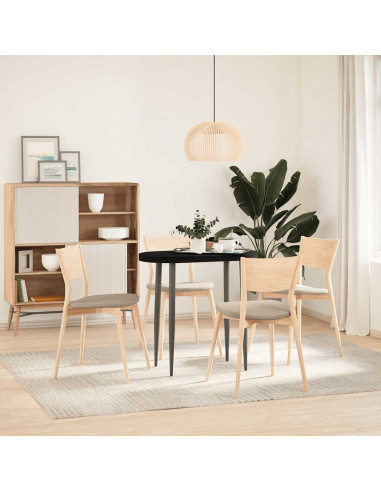 Piano Tavolo Marrone Scuro 80x40x4 cm in Rovere Massello Ovale