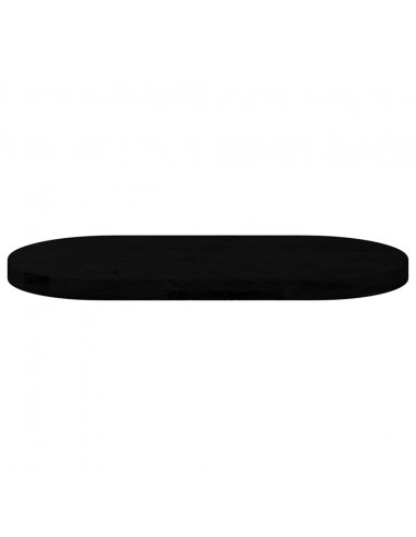 Piano Tavolo Marrone Scuro 80x40x4 cm in Rovere Massello Ovale