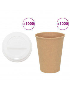 Tazze da Caffè in Carta con Coperchi 1000 pz 12oz 300 ml 2
