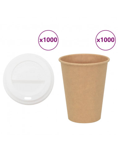 Tazze da Caffè in Carta con Coperchi 1000 pz 12oz 300 ml