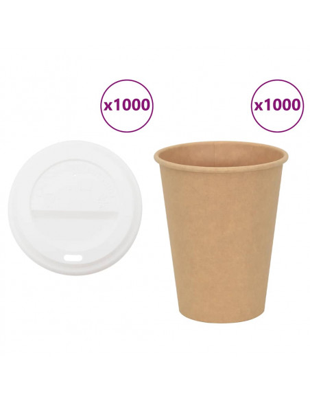 Tazze da Caffè in Carta con Coperchi 1000 pz 12oz 300 ml