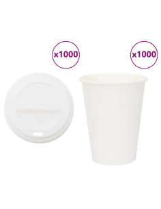 Tazze da Caffè in Carta con Coperchi 1000 pz 12oz 300 ml 2