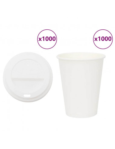 Tazze da Caffè in Carta con Coperchi 1000 pz 12oz 300 ml