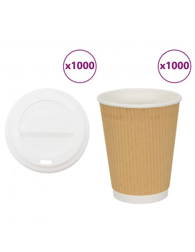 Tazze da Caffè in Carta con Coperchi 1000 pz 16oz 400 ml
