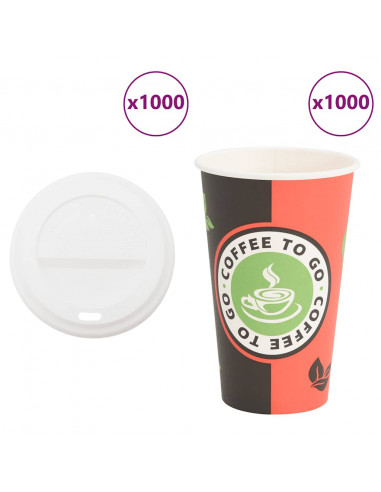 Tazze da Caffè in Carta con Coperchi 1000 pz 16oz 400 ml