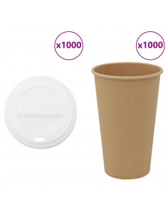 Tazze da Caffè in Carta con Coperchi 1000 pz 16oz 400 ml 2