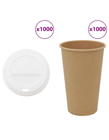 Tazze da Caffè in Carta con Coperchi 1000 pz 16oz 400 ml