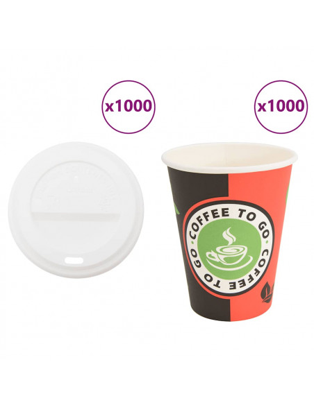 Tazze da Caffè in Carta con Coperchi 1000 pz 4oz 100 ml