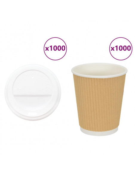 Tazze da Caffè in Carta con Coperchi 1000 pz 8oz 200 ml