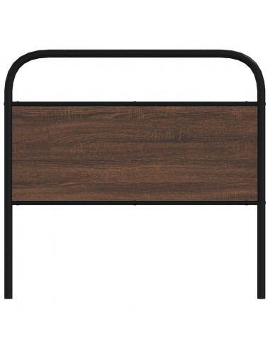 Testiera Rovere Marrone 107 cm in Acciaio e Truciolato