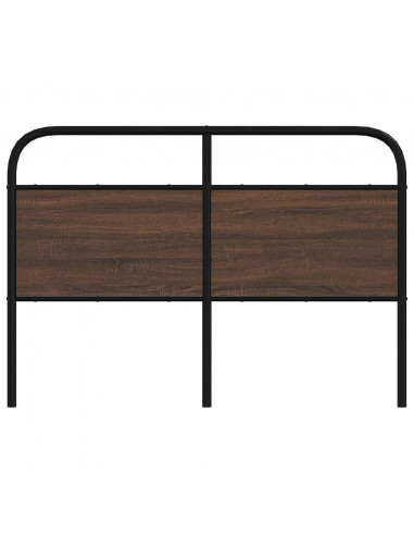 Testiera Rovere Marrone 140 cm in Acciaio e Truciolato