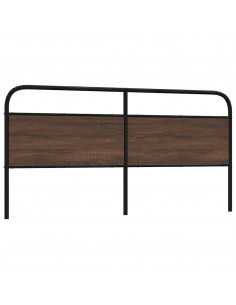 Testiera Rovere Marrone 180 cm in Acciaio e Truciolato 2