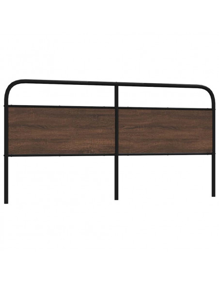 Testiera Rovere Marrone 180 cm in Acciaio e Truciolato