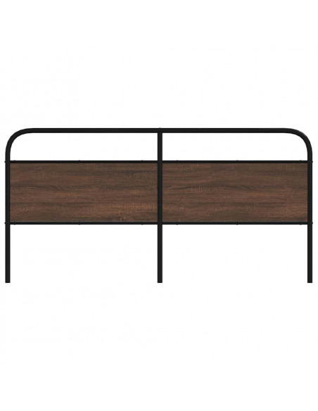 Testiera Rovere Marrone 180 cm in Acciaio e Truciolato
