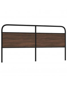 Testiera Rovere Marrone 190 cm in Acciaio e Truciolato 2