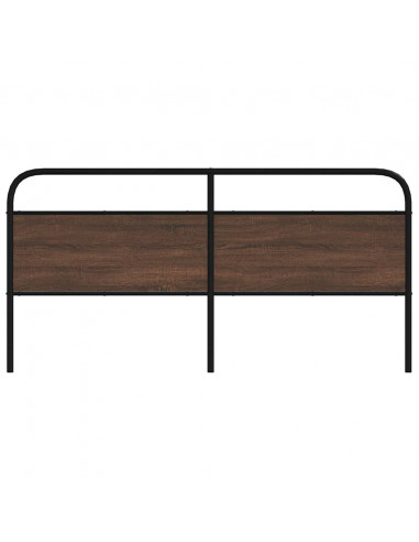 Testiera Rovere Marrone 190 cm in Acciaio e Truciolato