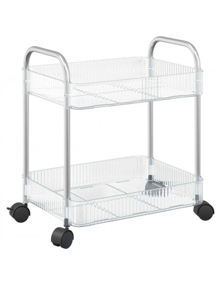 Carrello Portaoggetti a 2 Livelli 37x27,5x43,5 cm in Acrilico