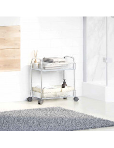 Carrello Portaoggetti a 2 Livelli 37x28x43,5 cm in Acrilico 2