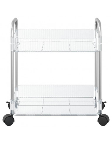 Carrello Portaoggetti a 2 Livelli 37x28x43,5 cm in Acrilico
