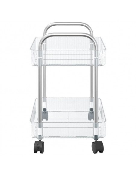 Carrello Portaoggetti a 2 Livelli 37x28x43,5 cm in Acrilico
