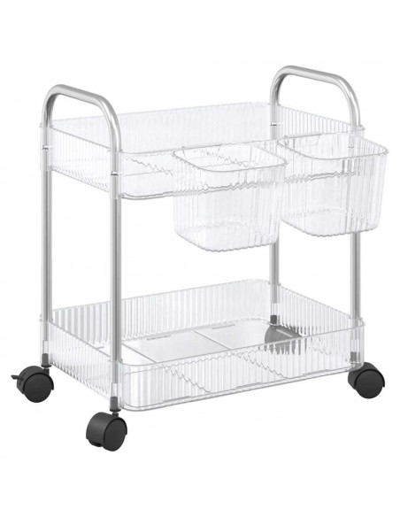 Carrello Portaoggetti a 2 Livelli 37x27,5x43,5 cm in Acrilico