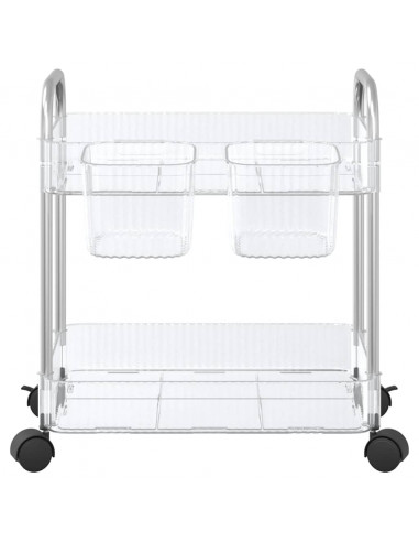 Carrello Portaoggetti a 2 Livelli 37x27,5x43,5 cm in Acrilico