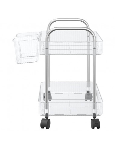 Carrello Portaoggetti a 2 Livelli 37x27,5x43,5 cm in Acrilico