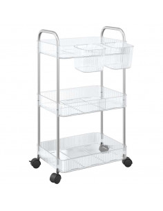 Carrello Portaoggetti a 3 Livelli 37x28x68 cm in Acrilico 2