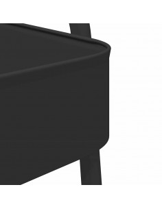 Carrello Portaoggetti a 3 Ripiani Nero 42x41,5x77 cm in Acciaio