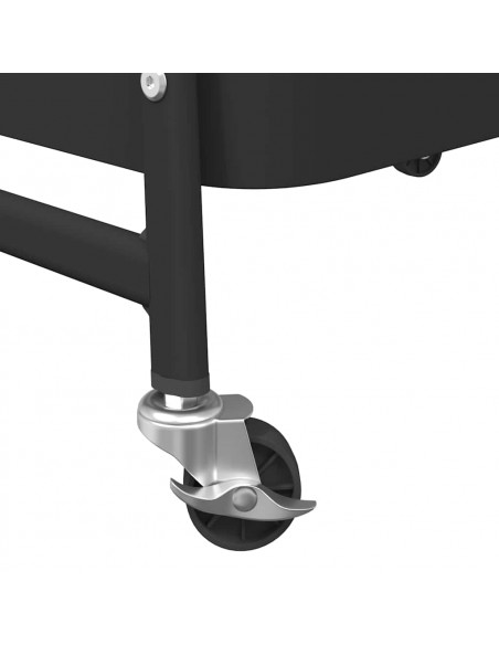 Carrello Portaoggetti a 3 Ripiani Nero 42x41,5x77 cm in Acciaio