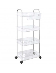Carrello Portaoggetti a 4 Livelli 37x28x95 cm in Acrilico 2