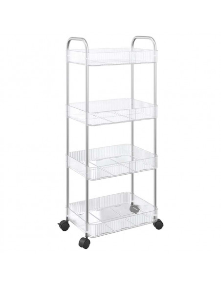 Carrello Portaoggetti a 4 Livelli 37x28x95 cm in Acrilico