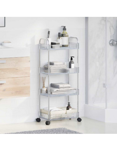 Carrello Portaoggetti a 4 Livelli 37x28x95 cm in Acrilico
