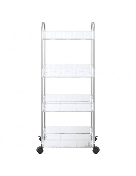 Carrello Portaoggetti a 4 Livelli 37x28x95 cm in Acrilico
