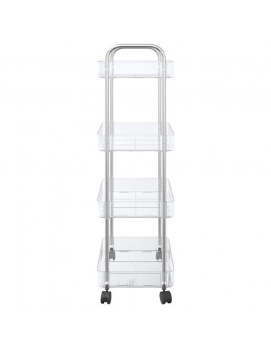 Carrello Portaoggetti a 4 Livelli 37x28x95 cm in Acrilico