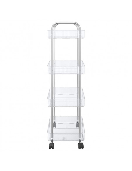 Carrello Portaoggetti a 4 Livelli 37x28x95 cm in Acrilico