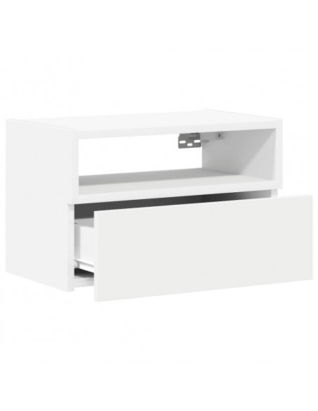 Comodini a Muro 2 pz Bianchi 45x26x28,5 cm
