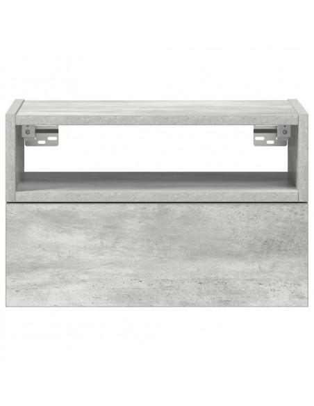 Comodini a Muro 2 pz Grigio Cemento 45x26x28,5 cm