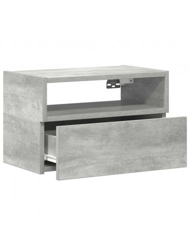 Comodini a Muro 2 pz Grigio Cemento 45x26x28,5 cm