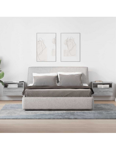 Comodini a Muro 2 pz Grigio Sonoma 45x26x28,5 cm