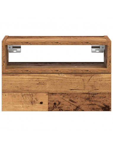 Comodini a Muro 2 pz Legno Antico 45x26x28,5 cm